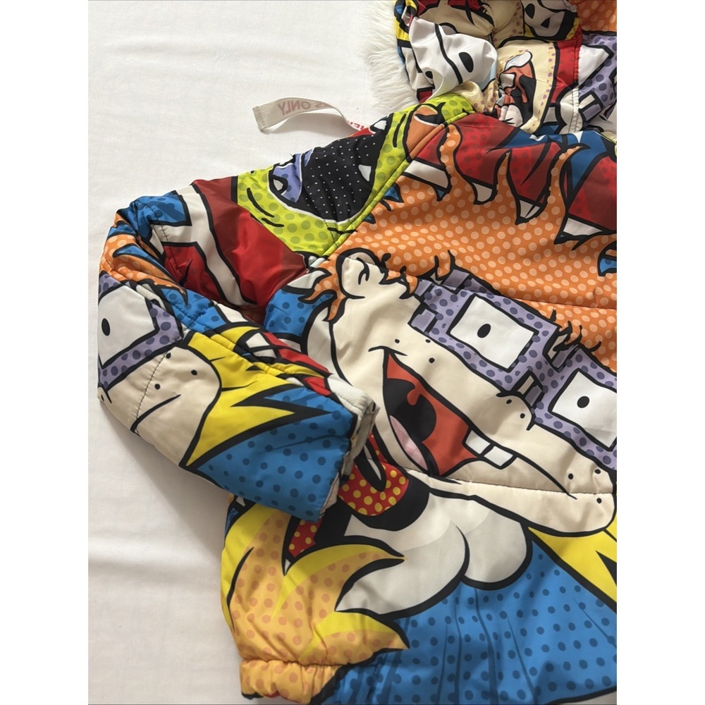 Members Only X Nickelodeon Rugrats SpongeBob Puffer Jacket Fur Hood Medium Used - Picture 10 of 16